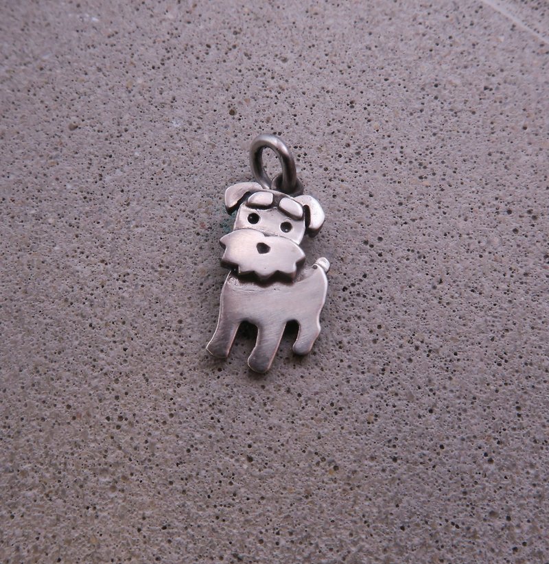 Mini dog sterling silver necklace - Schnauzer - สร้อยคอ - เงินแท้ สีเงิน