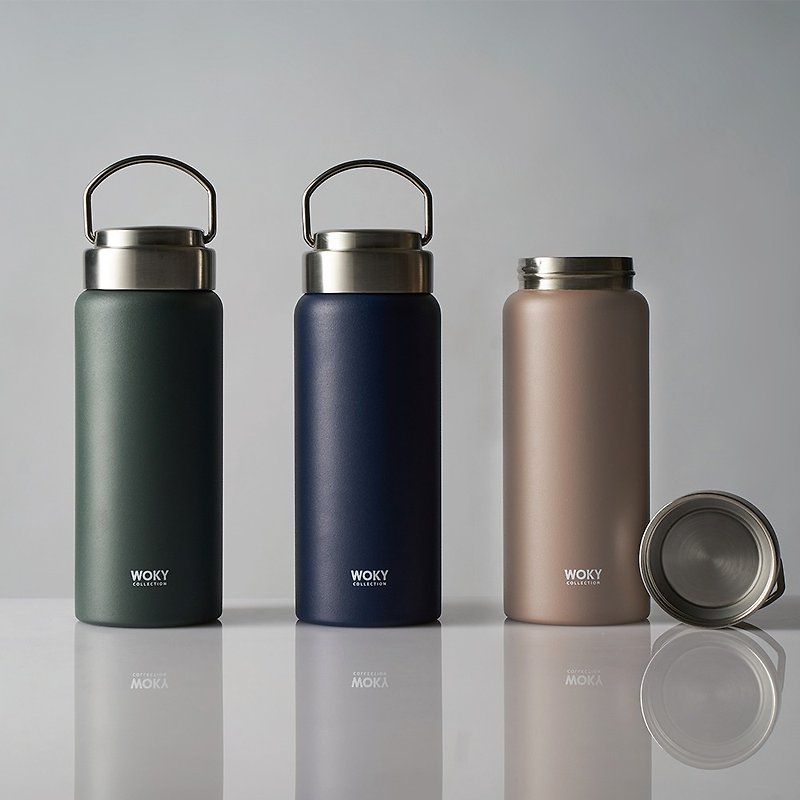 [25% off on clearing] WOKY Wochu-handle lightweight ceramic easy-to-clean layer vacuum flask 500ML (4 colors optional