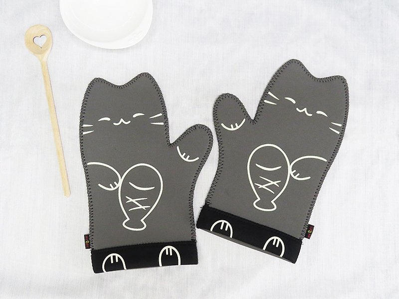多功能護手套—淘氣貓-灰 (一對入/附贈輕型切割墊) - 其他 - 其他材質 灰色