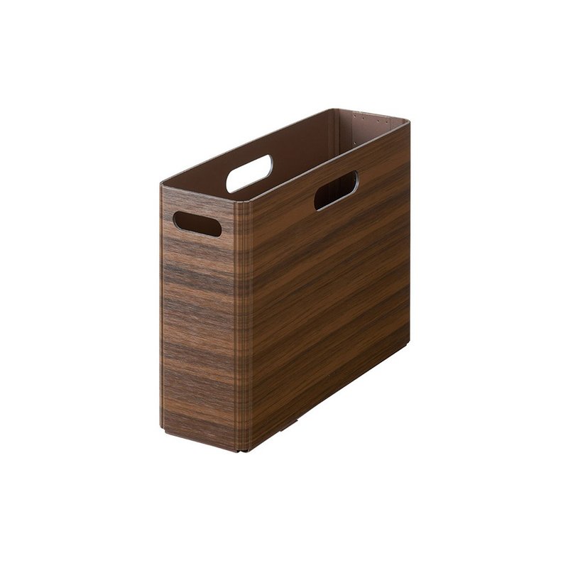 【KING JIM】KIINI 木質風格折疊收納箱  A4 深棕 - 居家收納/收納盒/儲物盒 - 塑膠 咖啡色