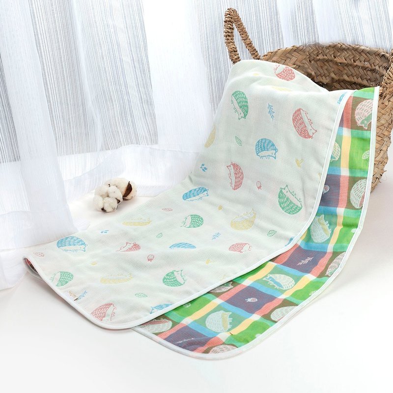 Four-layered Cotton Gauze Rainbow &amp; Forest Baby Quilt (soft and fluffy) - Bedding - Cotton & Hemp Multicolor