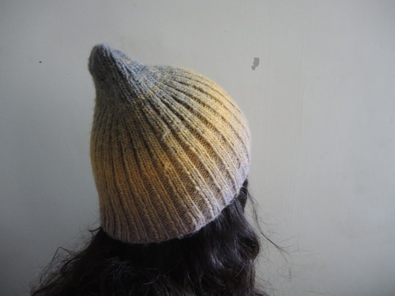 Handmade Creation_Winter Knitted Wool Hat_Yellow/Purple/Grey - หมวก - วัสดุอื่นๆ หลากหลายสี