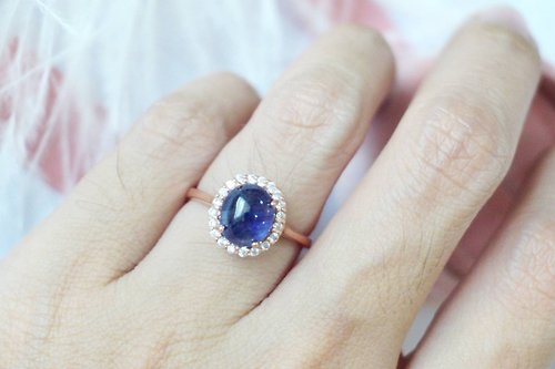 roseandmarry Natural Blue Sapphire 2 Cts Ring Silver 925