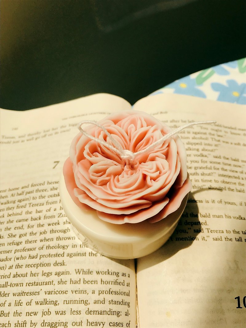 母親節 漸層玫瑰小蛋糕香氛蠟燭 - 香氛/精油/擴香 - 蠟 粉紅色
