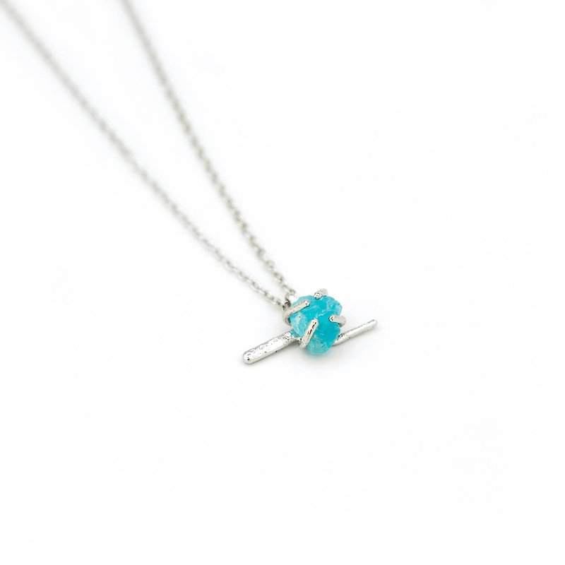 | ATLANTIS | BLUE APATITE SHORT NECKLACE - Necklaces - Semi-Precious Stones Blue