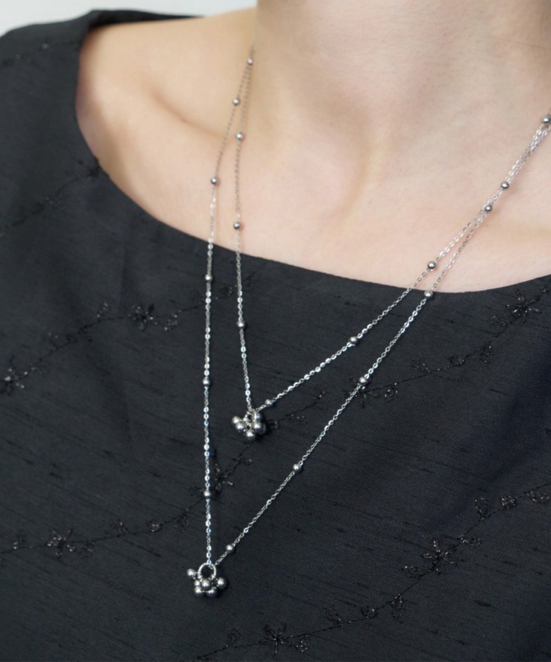 LUMINOUS NECKLACE - 項鍊 - 不鏽鋼 銀色