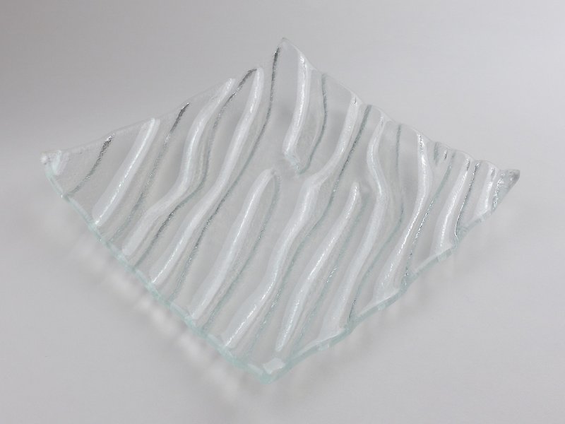 今、水ガラスディスク側20x20cm-95011 - 小皿 - ガラス 
