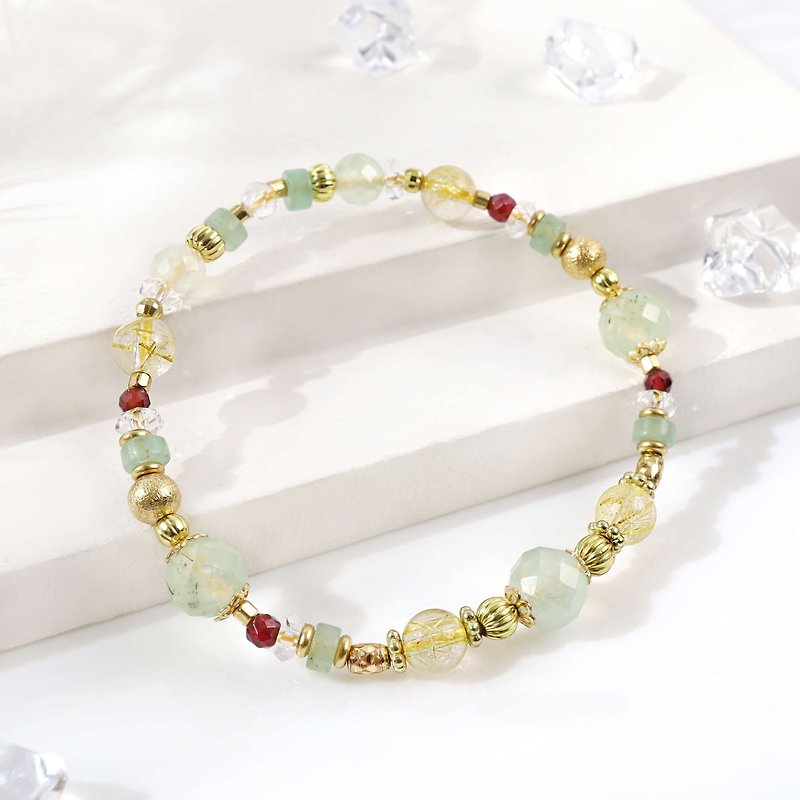 Encounter under the Cedar | A103 Stone Titanium Crystal Garnet Dongling Jade Bracelet