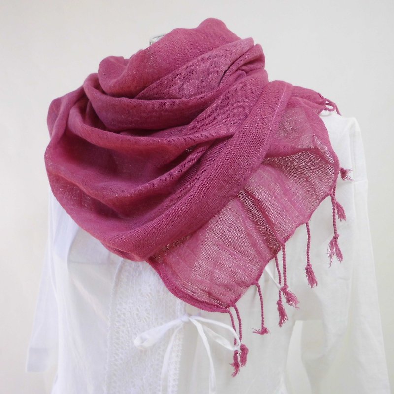Plant dyeing · Very refreshing · Cotton gauze stall · Log wood - Knit Scarves & Wraps - Cotton & Hemp Purple