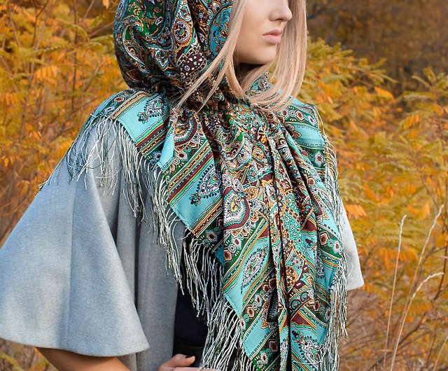 Pavlovo Posad russian shawl 100% wool