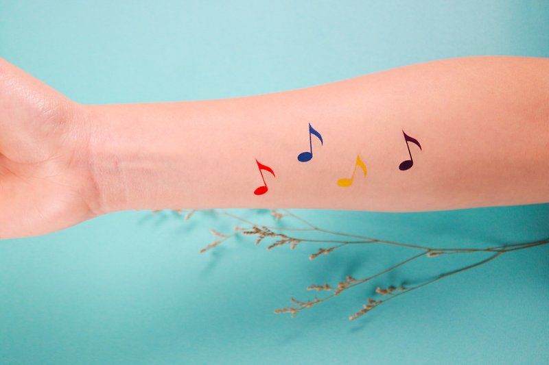 Deerhorn design / antler tattoo tattoo sticker musical note eighth note color