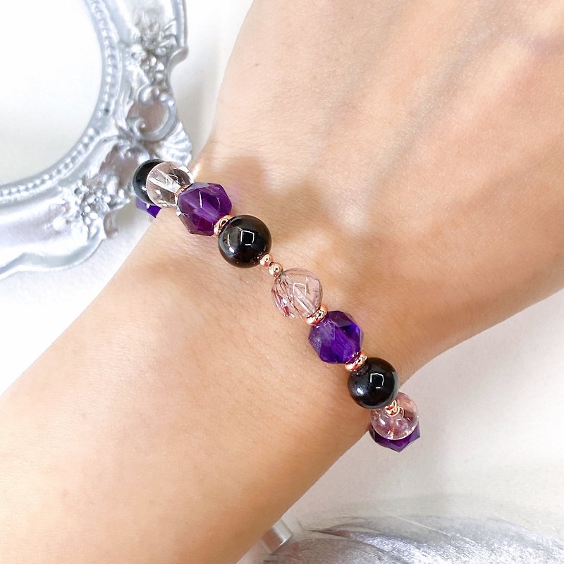 超級七金運石紫水晶手鏈 - 手鍊/手環 - 水晶 紫色