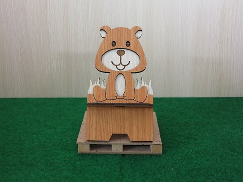 木頭方程式 【教師節禮物】木頭手機座─棕熊