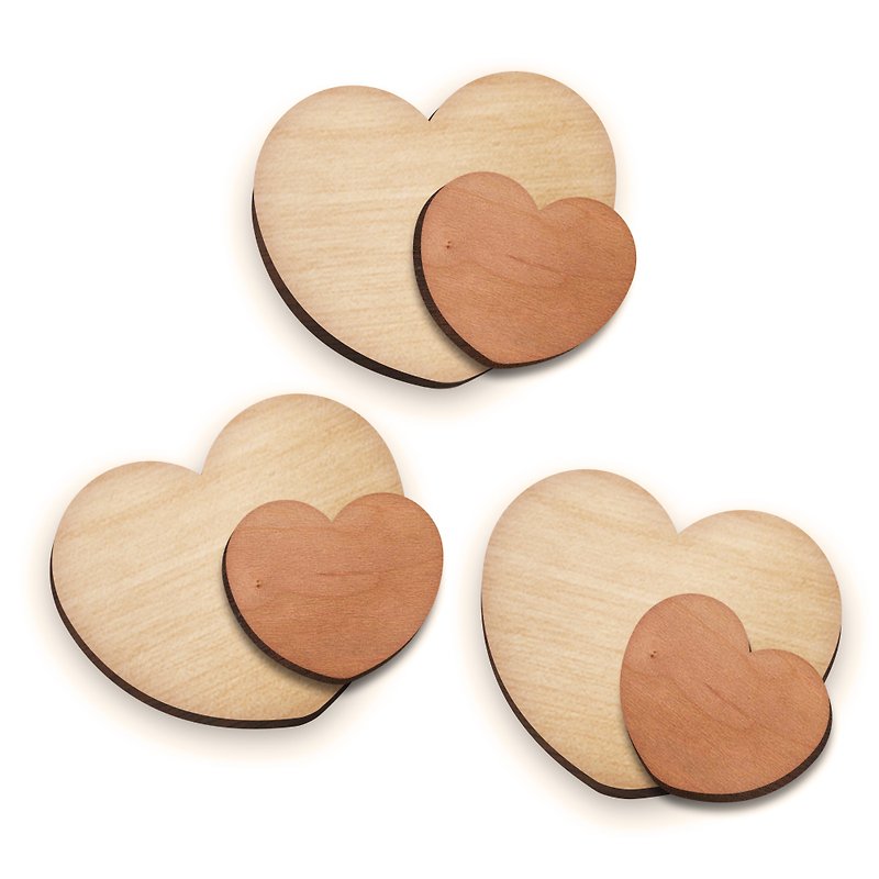 On the heart - logs self-adhesive hook - love / Valentine's Day / storage - Storage - Wood Brown