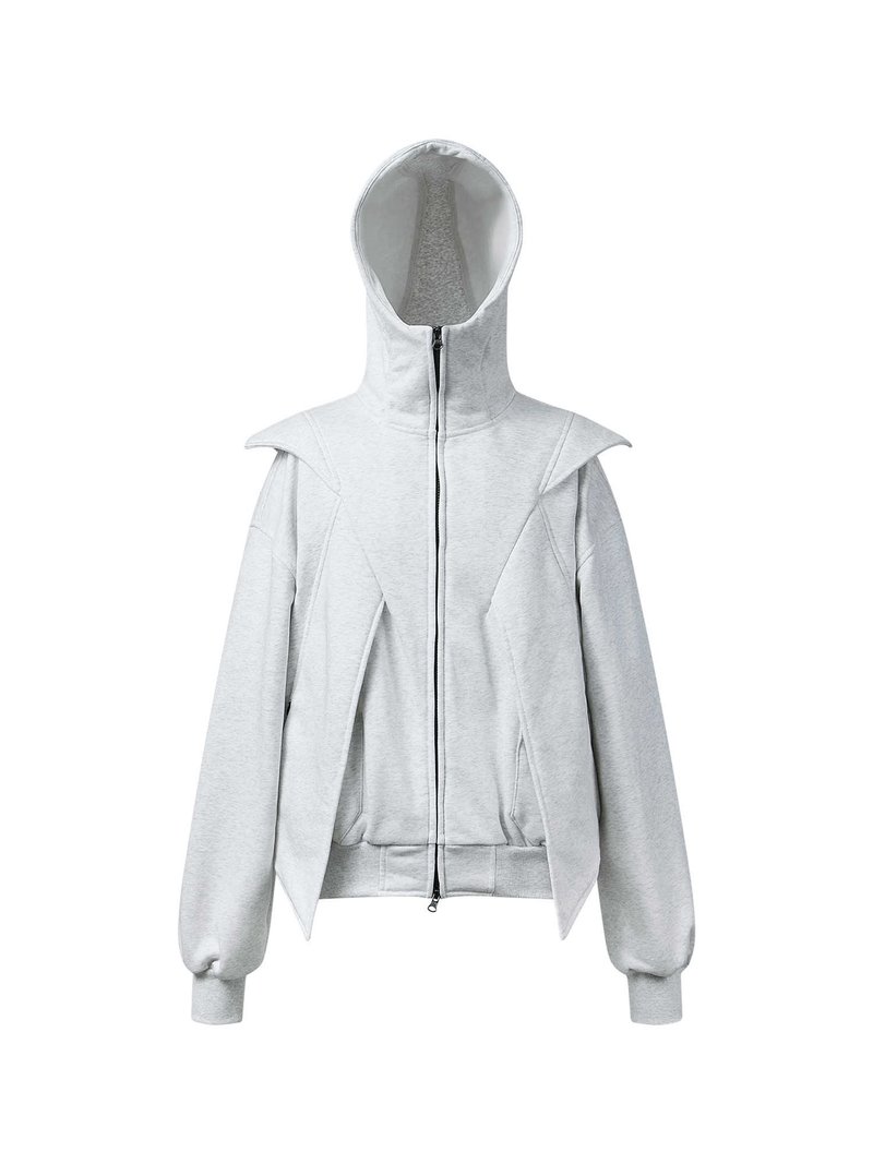 Functional Pioneer Red Wing Loose-leaf Hooded Sweatshirt Plus Velvet Zipper Jacket Thick Coat Cleanfit - Unisex Hoodies & T-Shirts - Other Materials White