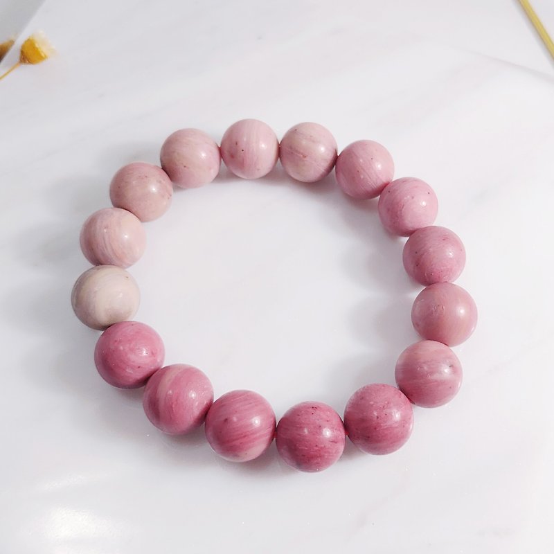 Natural Taiwan Hualien Rose Stone Bracelet Lovers Love Taiwan Specialty Peach Blossom Good Fortune Marriage - Bracelets - Gemstone Pink