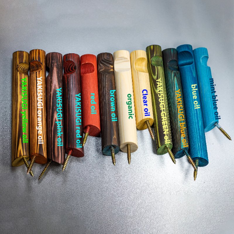 Torched pine wood wall hook hanger. Yakisugi. Shou Sugi Ban style holder Scandi - Wall Décor - Wood White