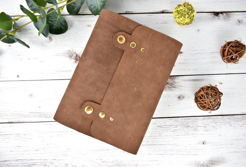 a5 leather refillable cover planner binder 6 holes binder - สมุดบันทึก/สมุดปฏิทิน - หนังแท้ 