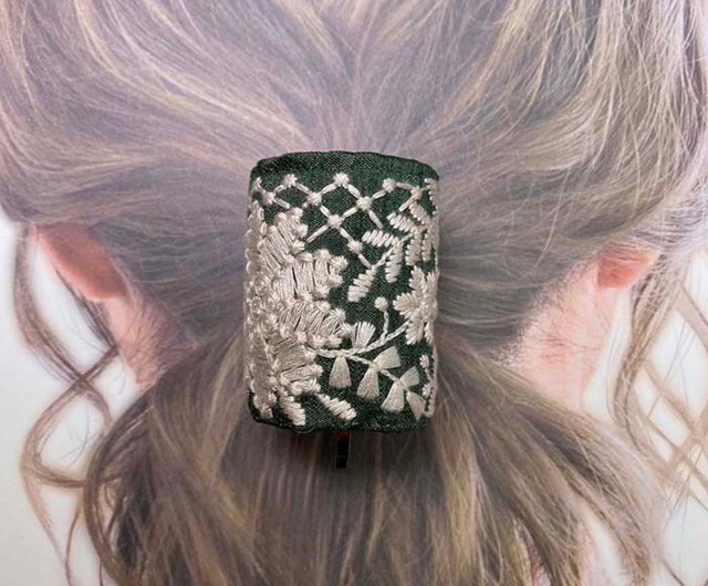 ポニーフック】UHR-94 インド刺繍 スプリング 簡単装着