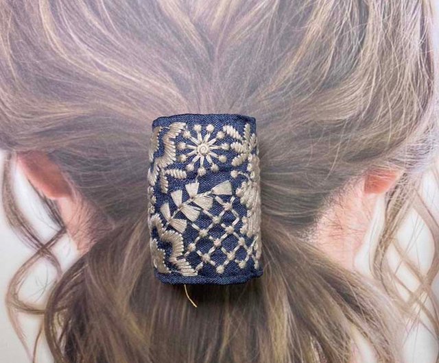 ポニーフック】UHR-94 インド刺繍 スプリング 簡単装着