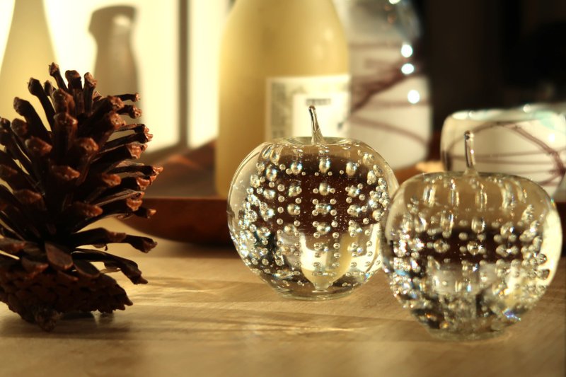 Paperweight・Bubble Apple | - Items for Display - Glass Transparent