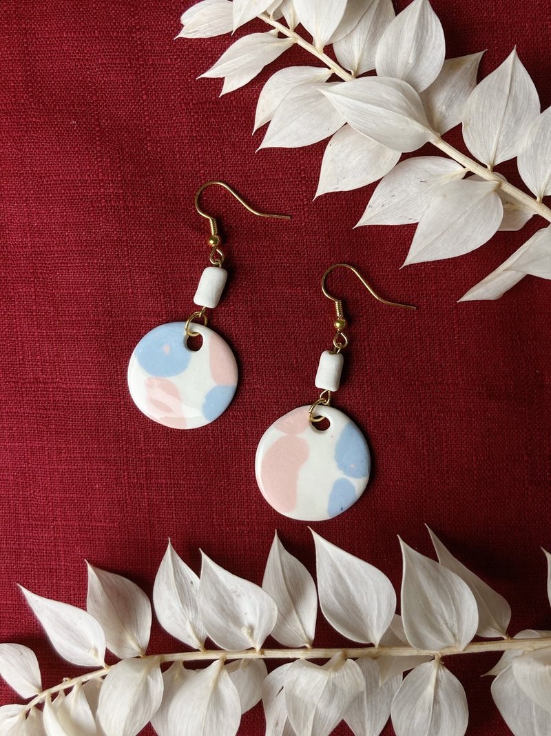 Station -*Fresh and energetic girl*Ceramic earrings (can be changed) - Earrings & Clip-ons - Porcelain Multicolor