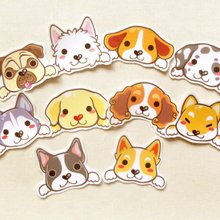 Dog Stickers 10 Pieces -  Waterproof Stickers - Pug, Boston Terrier, Corgi, Shi - Stickers - Paper Multicolor