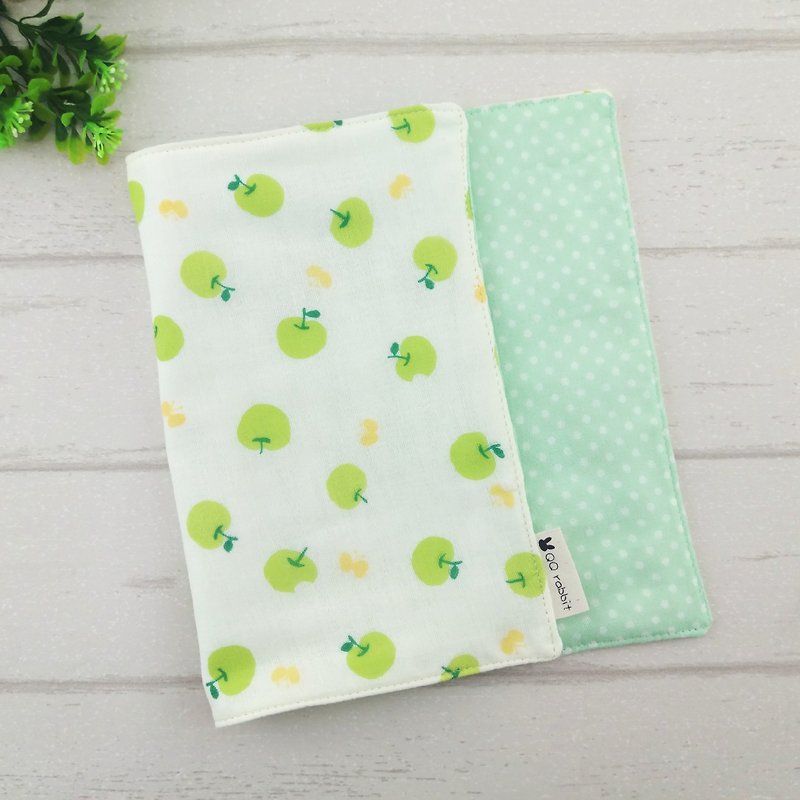 Optional cloth | green apple. Japanese sextet yarn bibs / towel / handkerchief / baby bath towel - Bibs - Cotton & Hemp Green