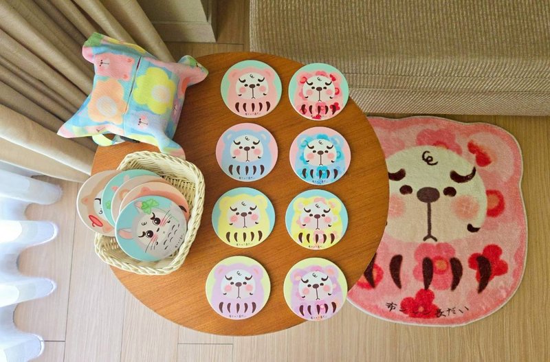 福神熊 陶瓷杯墊 吸水防滑杯墊 - 杯墊 - 陶 