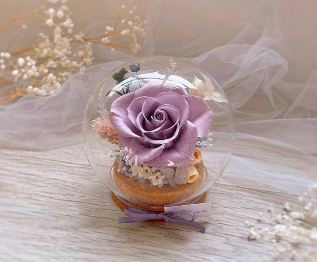 【高級プリザーブドフラワー】　ブルーローズ　プリザーブドフラワードーム 高級プリザーブドフラワー】 ブルーローズ プリザーブドフラワードーム