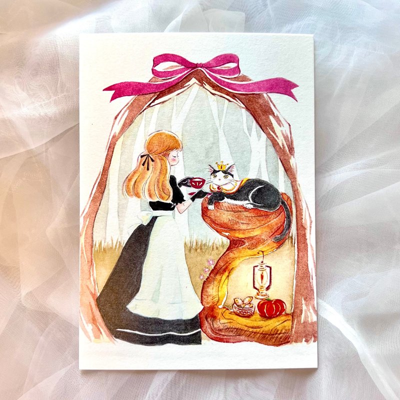 ポストカード - 猫の王子様 - はがき・メッセージカード - 紙 オレンジ