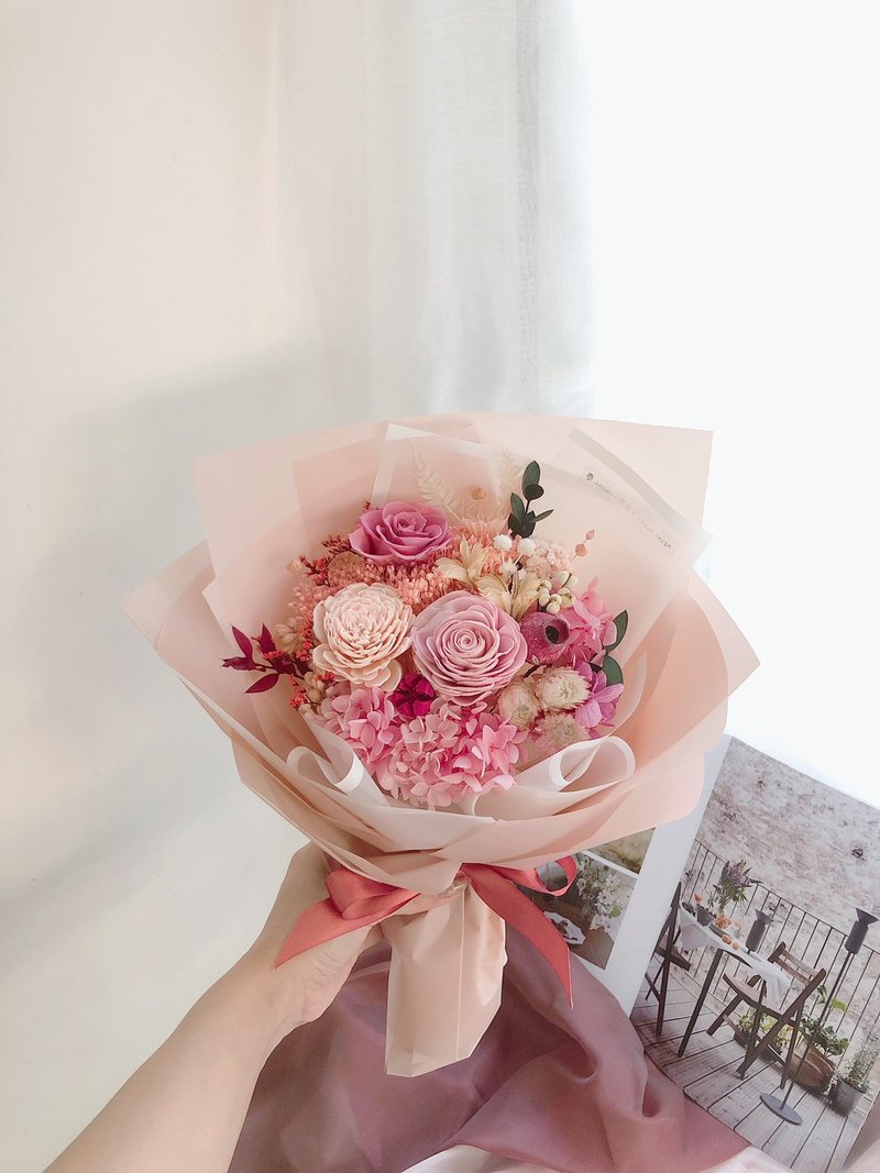 永生花 永生玫瑰花 乾燥花 紀念日禮物 求婚花束 告白 祝賀禮物 - 乾燥花/永生花 - 植物．花 粉紅色