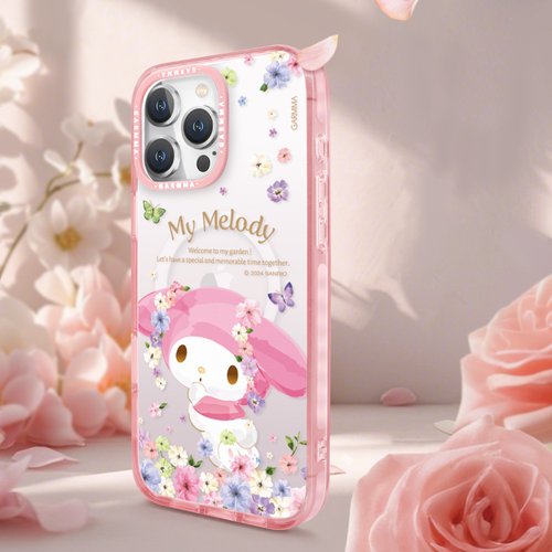 永橙.GARMMA-三麗鷗/吉伊卡哇/貓福珊迪/蠟筆小新正式授權商 GARMMA My Melody iPhone 16系列 磁吸款保護殼 秘密花園