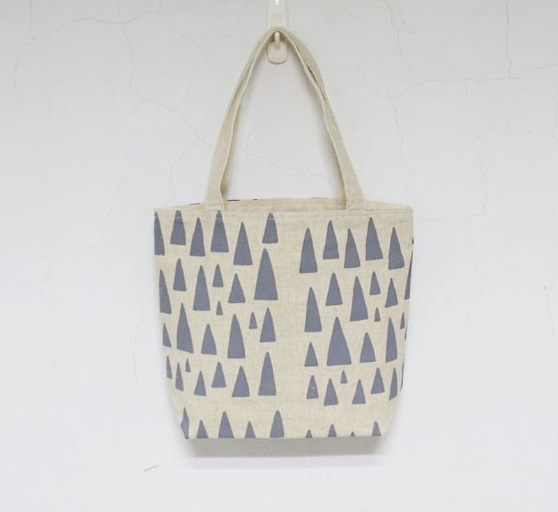 Screen printing Shoulder bag forest gray - กระเป๋าแมสเซนเจอร์ - ผ้าฝ้าย/ผ้าลินิน สีเทา