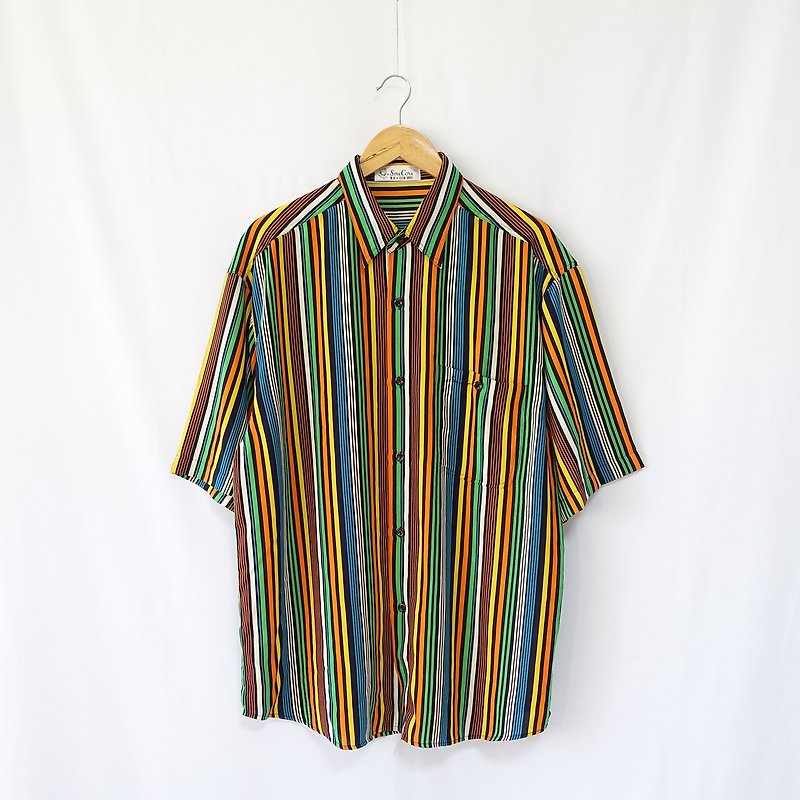 │Slowly│ vintage shirt 50│vintage. Retro. Literature - Men's Shirts - Polyester Multicolor