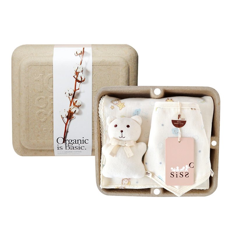 [SISSO Organic Cotton] Cloud Flying Feather Gauze Bib Gift Box - Baby Gift Sets - Cotton & Hemp White