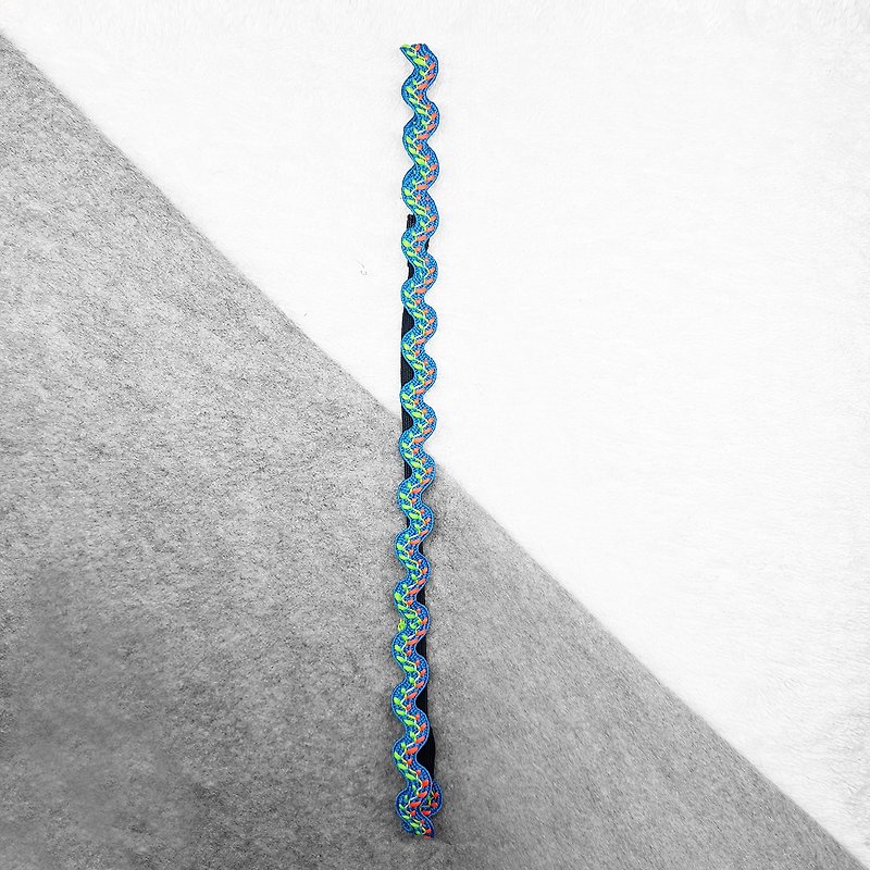 【Fashion Express】 Ribbon One-word Hairband Hairband Ribbon Hair Accessories - ที่คาดผม - ไฟเบอร์อื่นๆ สีน้ำเงิน