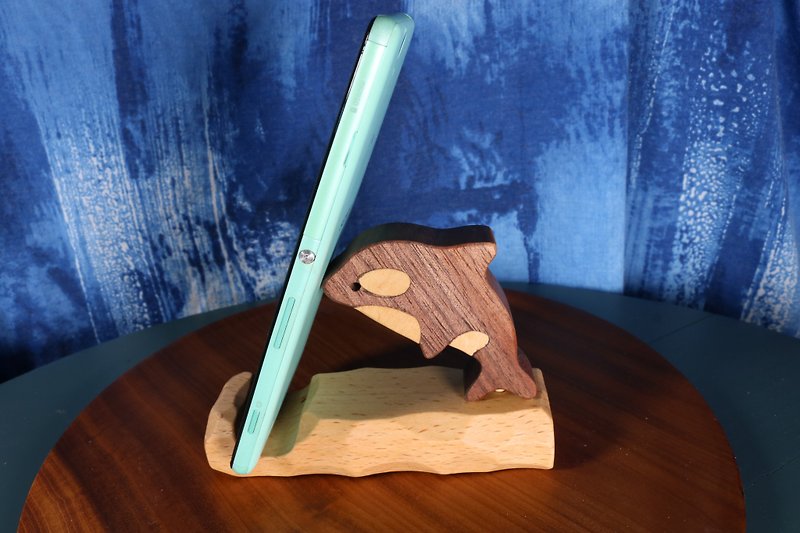 phone holder - Killer whale 4 - Phone Stands & Dust Plugs - Wood Brown