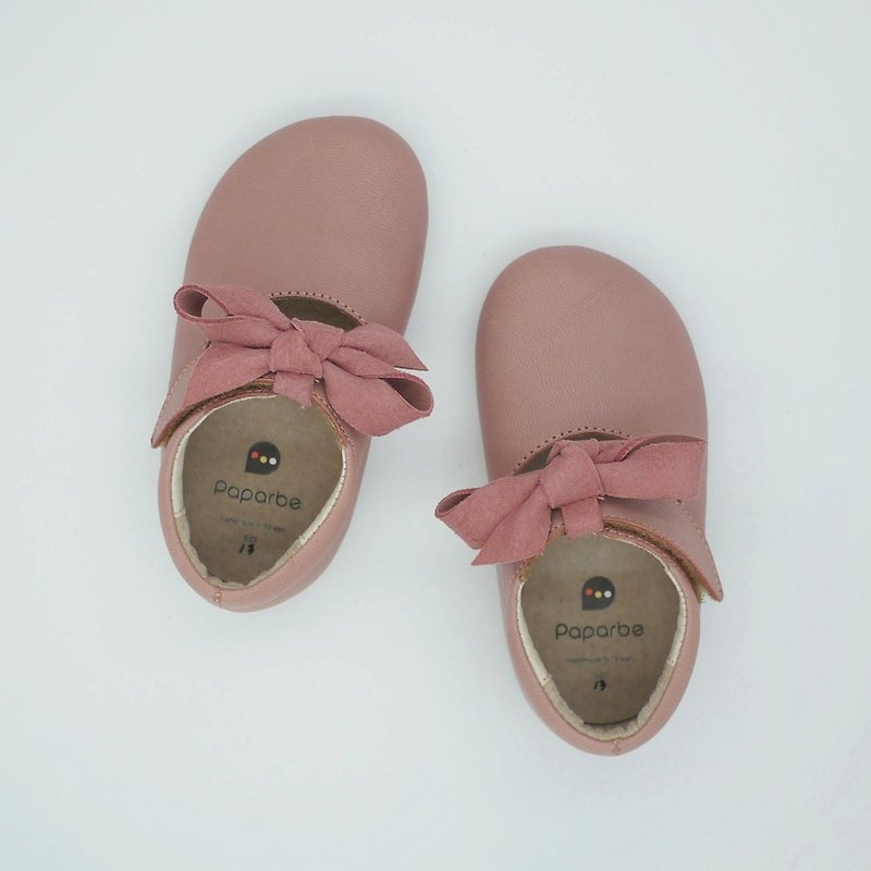 真皮 娃娃鞋/平底鞋 粉紅色 - 娃娃鞋  魔鬼氈 溫馨粉