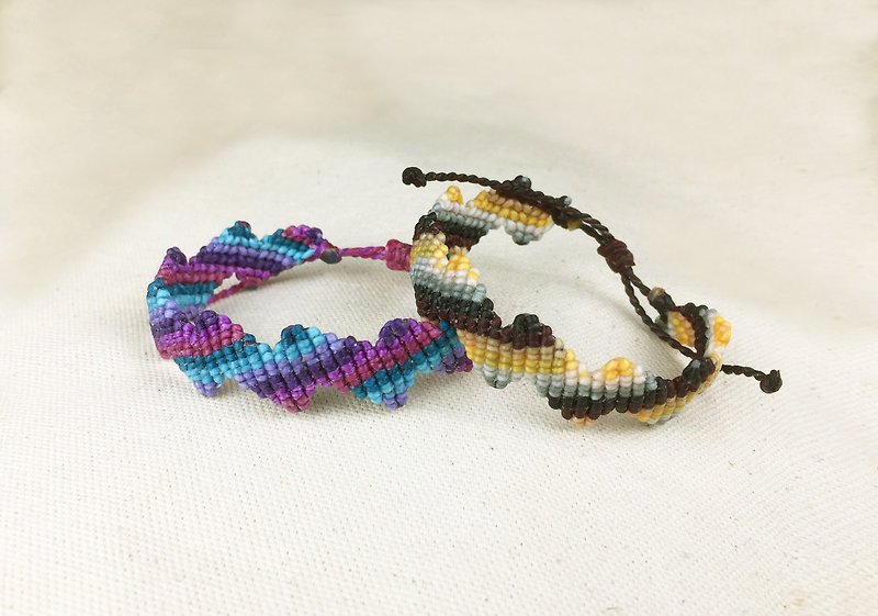[Puzzle] Silk Wax thread woven bracelet - Bracelets - Other Materials Multicolor