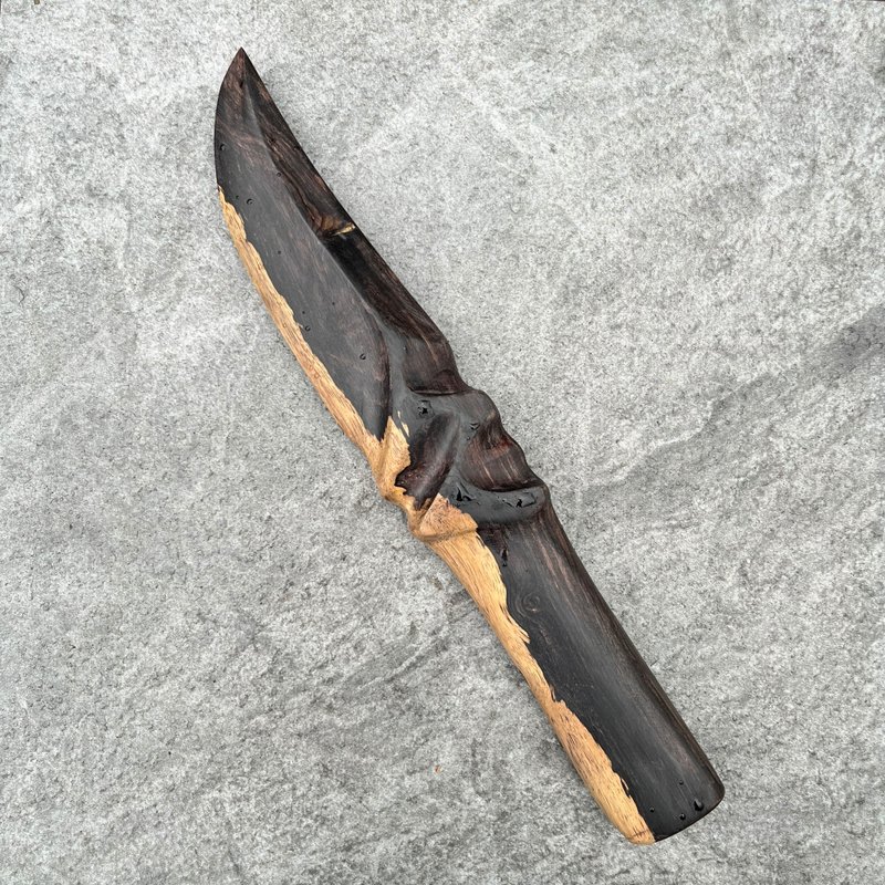 I sell swords, demon daggers, Chaogiri Luoxiao art wooden knives, handmade wooden swords, demon swords, paperweight demon knives - ของวางตกแต่ง - ไม้ สีดำ