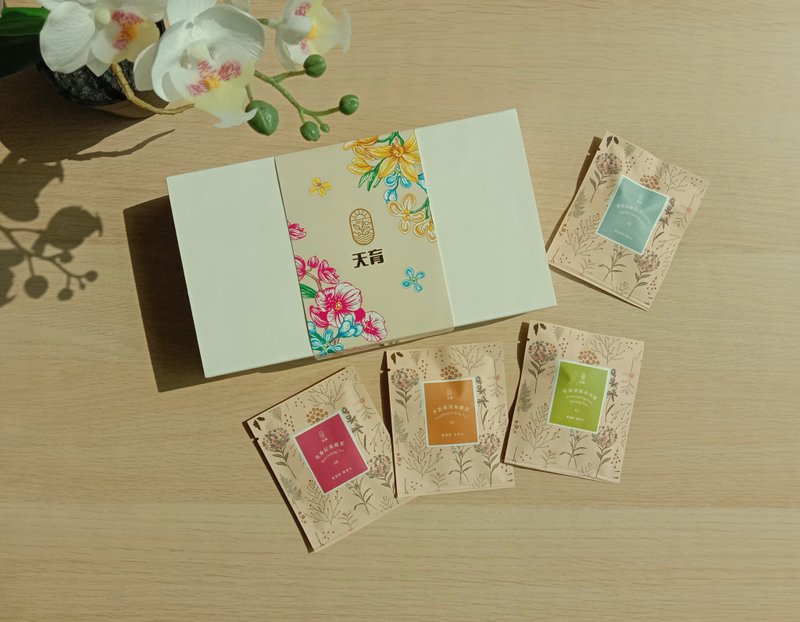 Tianyu Four Seasons Gift Box_Traditional Fermented Oolong Tea Bag Taiwan Souvenir Set - Health Foods - Paper White