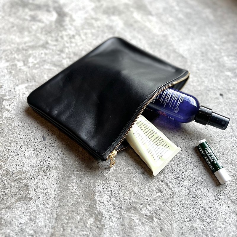 Thin Leather Baina Information Bag Classic Black [LBT Pro] - กระเป๋าเครื่องสำอาง - หนังแท้ สีดำ