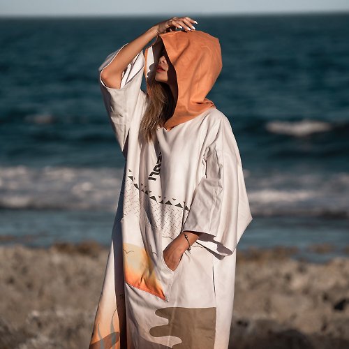 LAZULI LAZULI 保暖防風強力吸水毛巾衣(薄款) 米白色