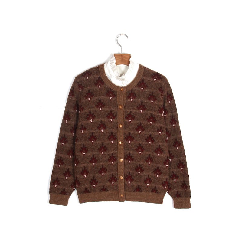 [Vintage] eggplant vintage apparel cardigan sweater vintage - Women's Sweaters - Polyester Brown