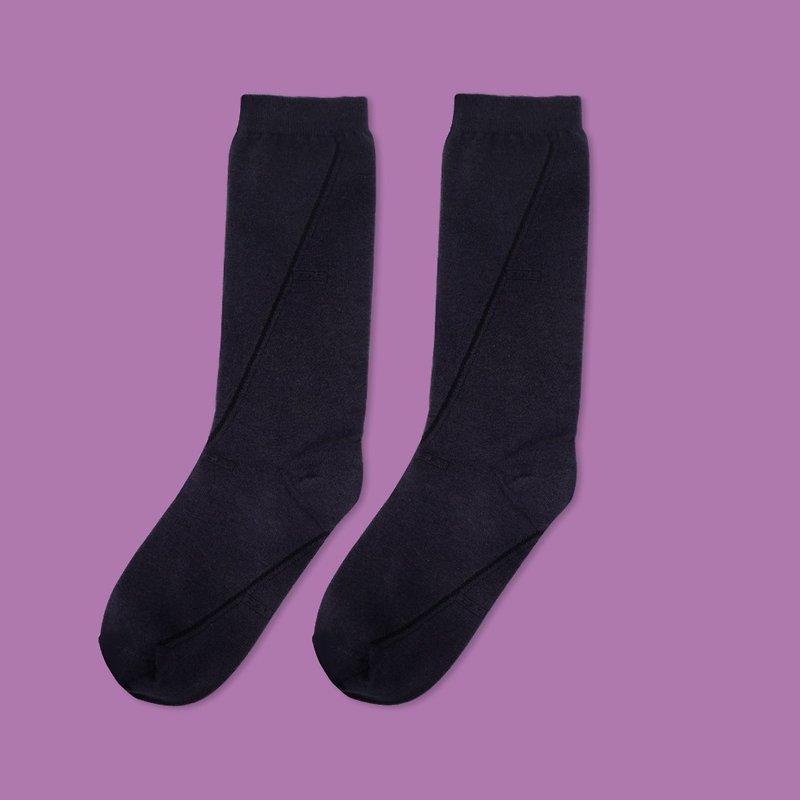中統-素色-黑色 - 襪子 - 棉．麻 黑色