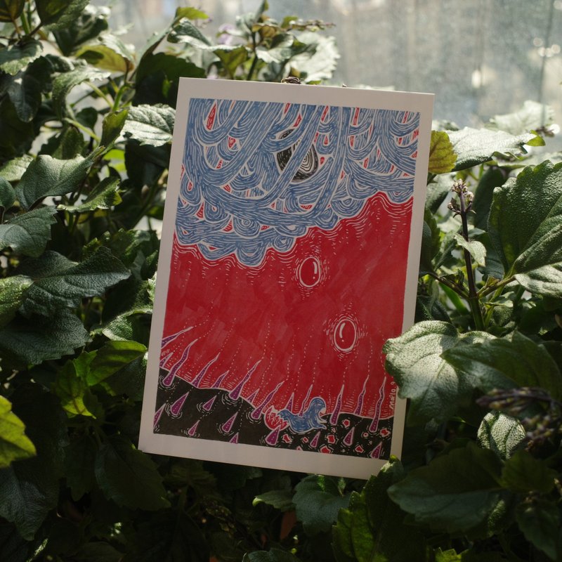 新生 原創手繪插畫系列 明信片 148*100mm 1張 - 卡片/明信片 - 紙 多色