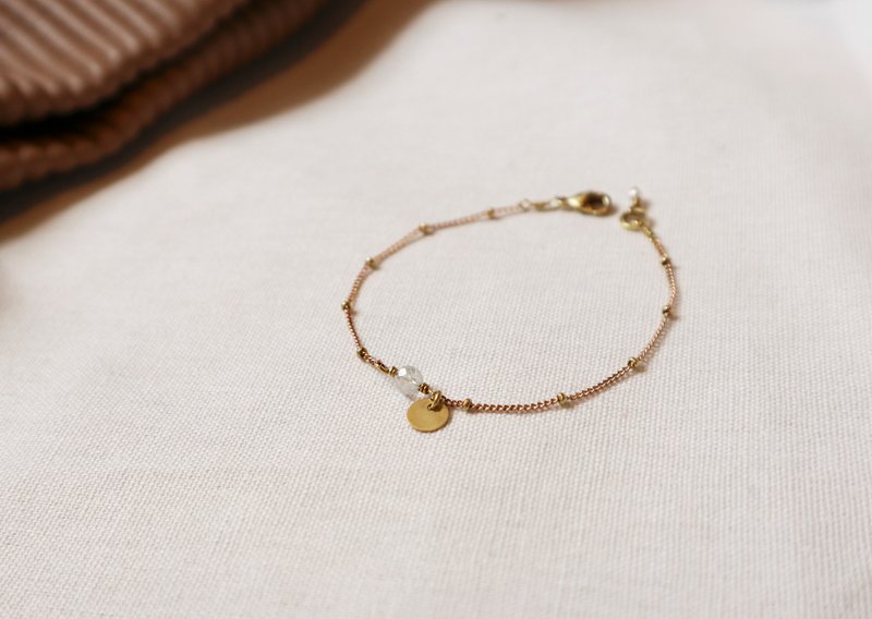 Yuandi blooming eternal calm Stone thin bracelet - สร้อยข้อมือ - ทองแดงทองเหลือง สีทอง