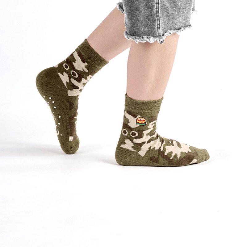 [Joint Series Crazygogo] Mountaineering Notes/Green (16-18, 19-22) MIT Design Children's Style - Socks - Cotton & Hemp Green