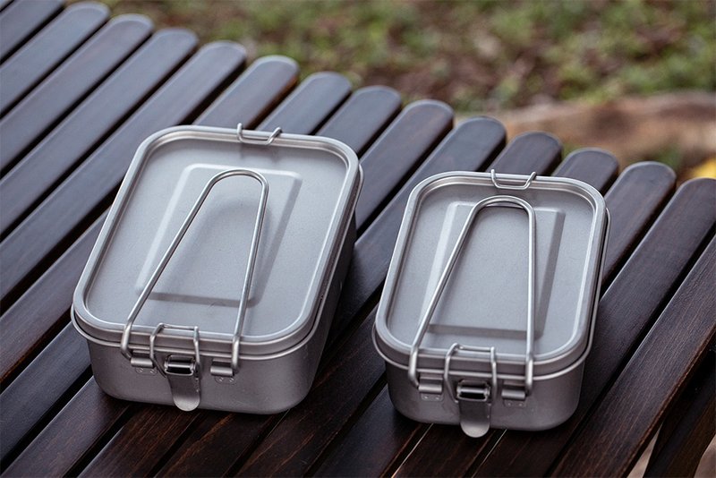 【Refine】Pure titanium cooking lunch box - Lunch Boxes - Other Metals Silver